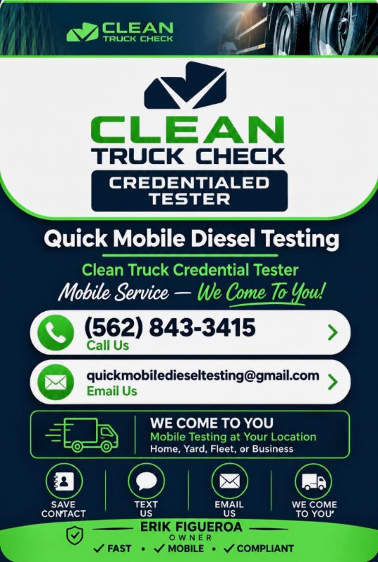 Quick Mobile Diesel Testing Clean Truck Check